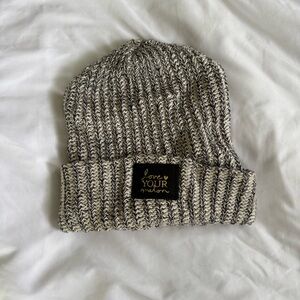 Love Your Melon Black and White Knit Hat